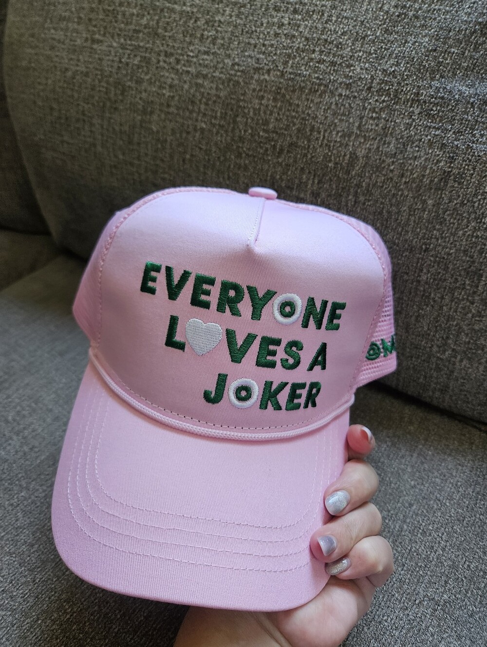 NWOT Oh My Mahjong Pink "Everyone Loves a Joker" Trucker Hat - Picture 7 of 9